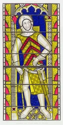 Gilbert de Clare, 3. Earl of Gloucester (1243-95), nach einem Glasfenster von ca. 1340 in der Tewkesbury Abbey Church